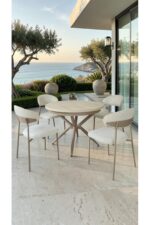 fursimo Adore Serisi Açılabilir Yemek Masası Takımı 100x100 → 135x100 cm | 1. Sınıf MDF Lak Panel | Metal Ay - Görsel 5