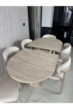SEZBİL Traverten Açılır Masa Takımı 6 Kişilik Polo Sandalye - Görsel 12