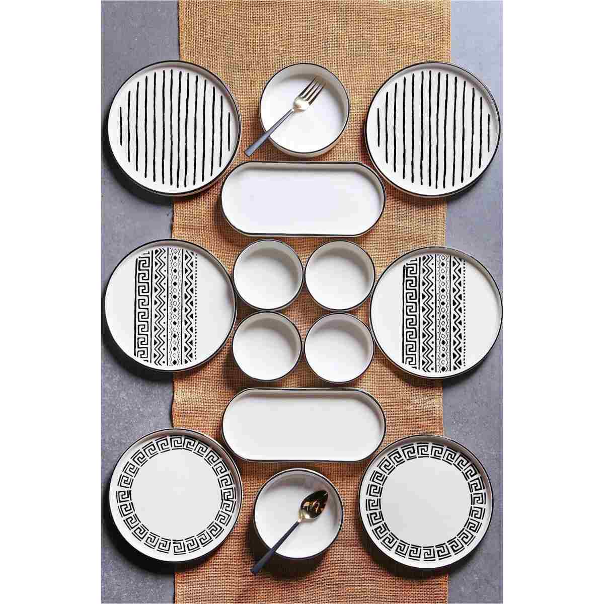 Kitchen Life 14 Parça 6 Kişilik Stackable Sio Savior Kahvaltı Takımı Lüx Kahvaltılık Sunum Seti Tabağı - Görsel 2