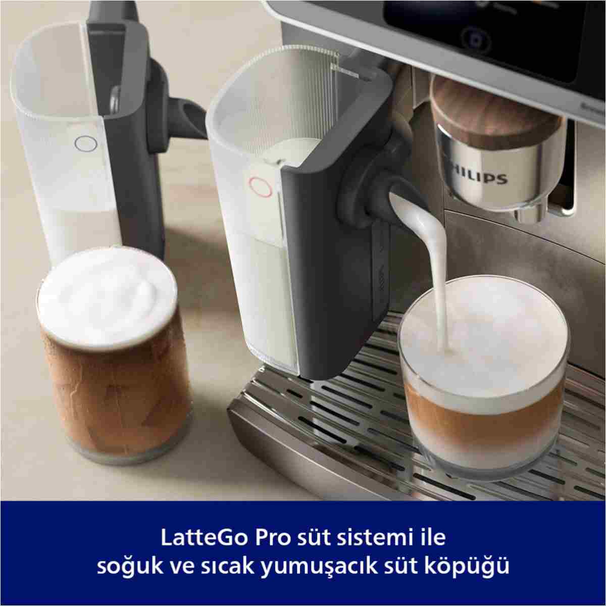 Philips 8000 Serisi LatteGo Pro Café Aromis Kahve Makinesi, Evde Kafe Kalitesi, 54 farklı içeçek, EP8757/92 - Görsel 13