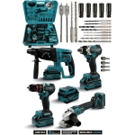 ASSUR 21V Darbeli Kömürsüz Kırıcı Delici Hilti & Taşlama & Matkap & Somun Sıkma Sökme 4'lü Set