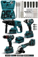 ASSUR 21V Darbeli Kömürsüz Kırıcı Delici Hilti & Taşlama & Matkap & Somun Sıkma Sökme 4'lü Set