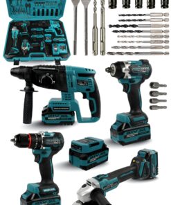ASSUR 21V Darbeli Kömürsüz Kırıcı Delici Hilti & Taşlama & Matkap & Somun Sıkma Sökme 4'lü Set