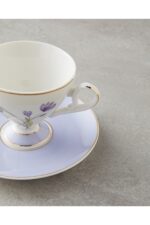 English Home Valentina New Bone China 4 Parça 2 Kişilik Kahve Fincan Takımı 80 ml Lila - Görsel 8