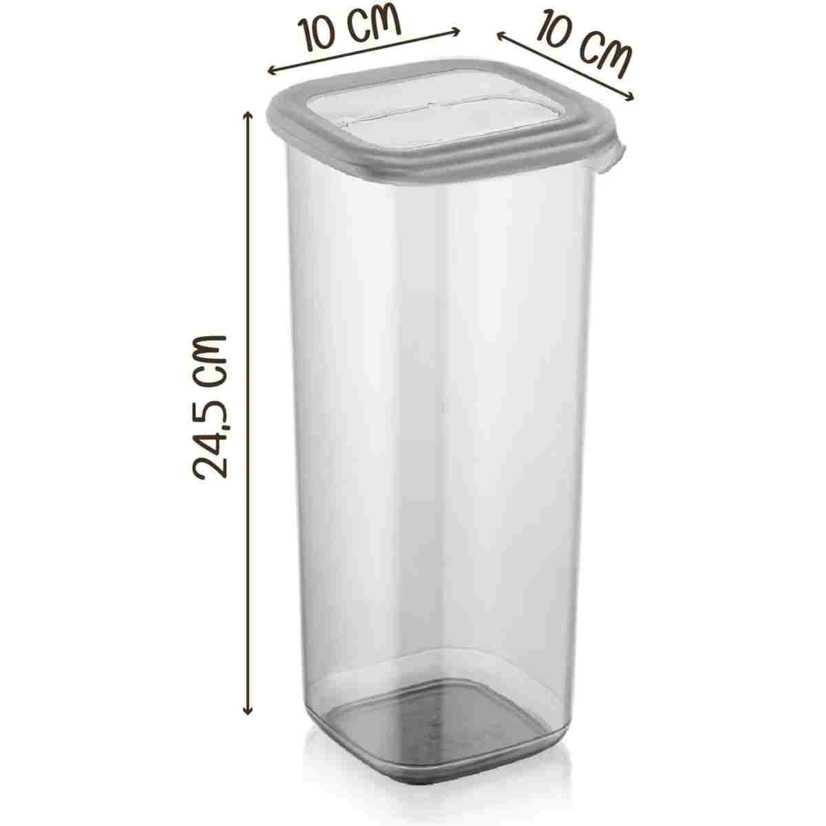 Kitchen Life 12'li Jumbo Boy Etiketli Square Kare Erzak Saklama Kabı Seti 1750 ml - Sert Kapak - Görsel 6
