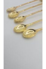 Genel Markalar 12 Adet Japon Gülü Gold Çay Kaşığı Seti Kahve Ve Kahvaltılık Hediyelik Mutfak Eşyası - Görsel 12