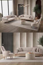 EDSY HOME Rebull 3+3+1+1 Koltuk Takımı Kahverengi - Görsel 9