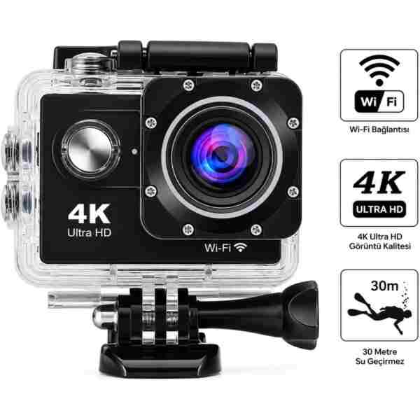 Teknomila 4k Ultra Hd 170 Derece Wifi Li Aksiyon Kamera Full Aparat