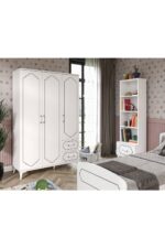 WENCE Hayal Modern Genç Odası Takımı Beyaz 4 Parçalı ve Tamamı 1. Kalite Mdf - Görsel 8