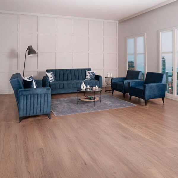 Kilim Mobilya Linda Koltuk Takımı 3 3 B B Mavi