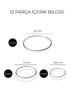 Kitchen Life 12 Parça 6 Kişilik Stackable Black Eyes Kahvaltı Takımı - Lüx Kahvaltılık Sunum Tabağı Seti - Görsel 11