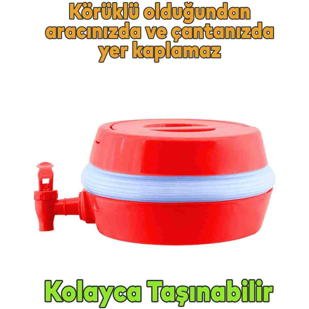Badem10 Akordiyonlu Su Sebili Meşrubat İçecek Kabı Bidonu Damacana Katlanabilir Musluklu Körüklü 5.5 Litre T - Görsel 7