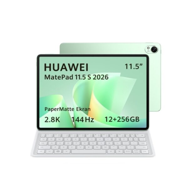 Huawei Yeni (2026) MatePad 11.5S Ultra Net PaperMatte Ekran 12GB 256GB Yeşil + Ayrılabilir Klavye