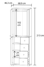 MOBİLİQUE Bükreş No.2 Tek Askılı Dört Çekmeceli Üç Raflı Genç Odası Dolabı - Görsel 3