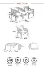 MOBETTO Ada 3+1+1+S Bahçe Takımı / Balkon - Bahçe - Teras Mobilyası - Antrasit - Görsel 3