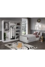 KZNMOB HOME Anemon 3 Parçalı Tek Kişilik Mdf Genç Odası Takımı - Tamamı 1. Kalite Mdf Gardrop, Masa, Karyola - Görsel 5