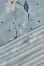 Karaca Home Daisy %100 Pamuk Çift Kişilik Nevresim Takımı Mint Mavi (PP) - Görsel 14