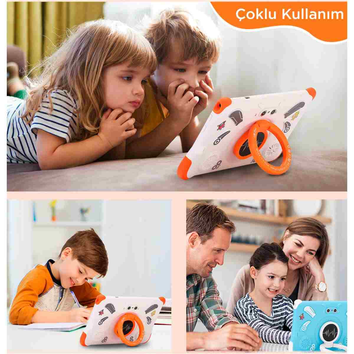 Torima Tablet 4GB 128GB Kılıf Hediyeli Çocuk Tableti T15 Mavi - Görsel 5