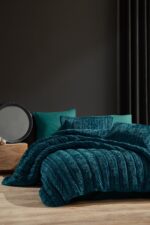 Elart Velvet Comfort Set Uyku Seti Çift Kişilik Kadife 6 parça (230x220cm) Lacivert - Görsel 4