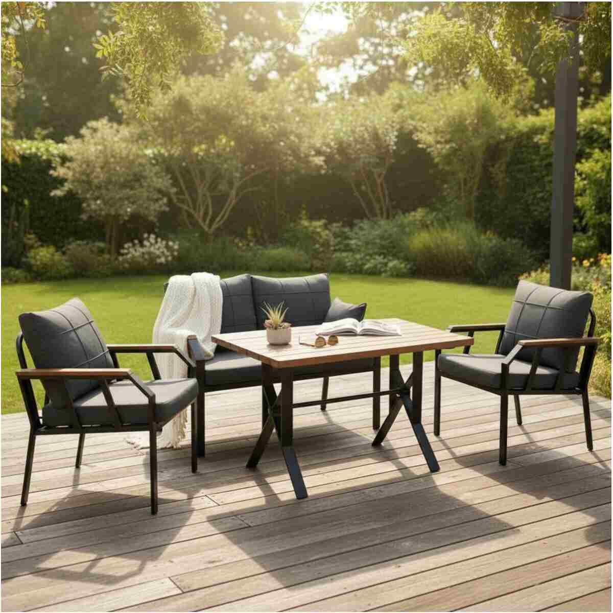Tu Tienda NERGİZ 2+1+1+MASA(70X120) BAHÇE BALKON MUTAK TAKIMI,KAZAYAĞI KUMAŞ - Görsel 14