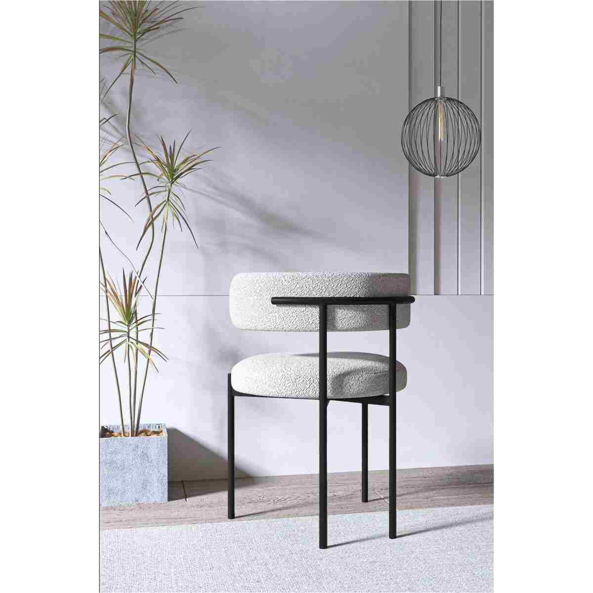 AVVİO Olivya Teddy Sandalye Bohem Lake Mdf Ayak 80x160 Yemek Masası Mutfak Masası Masa Sandalye Takımı - Görsel 4