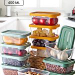 Kitchen Life 12'li Aura Dikdörtgen Saklama Kabı 400 ML - Kahvaltılık Kahvaltı Seti
