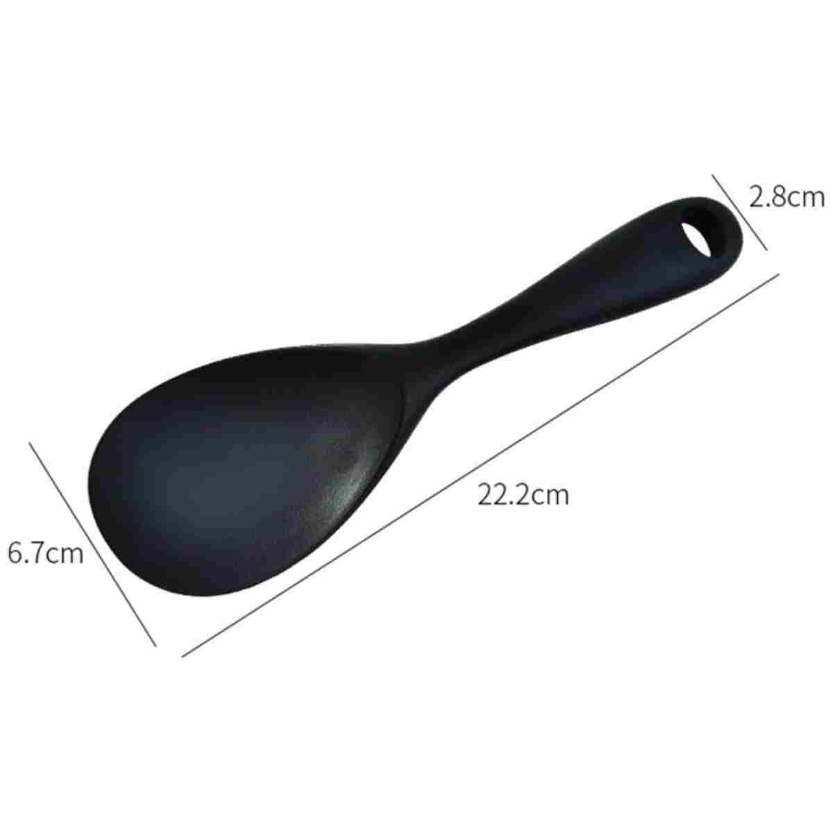 Multiamo İvory Sert Uçlu Isıya Dayanıklı Yanmaz Yapışmaz Silikon Uzun Kaşık 28 Cm + Kısa Kaşık 22 Cm / 2 Adet - Görsel 3