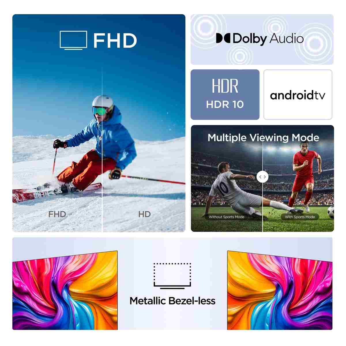 iFFALCON 50S55A 50 İnç QLED Akıllı TV FHD HDR 10 Android TV, Dolby Audio (2026 Model) - Görsel 2