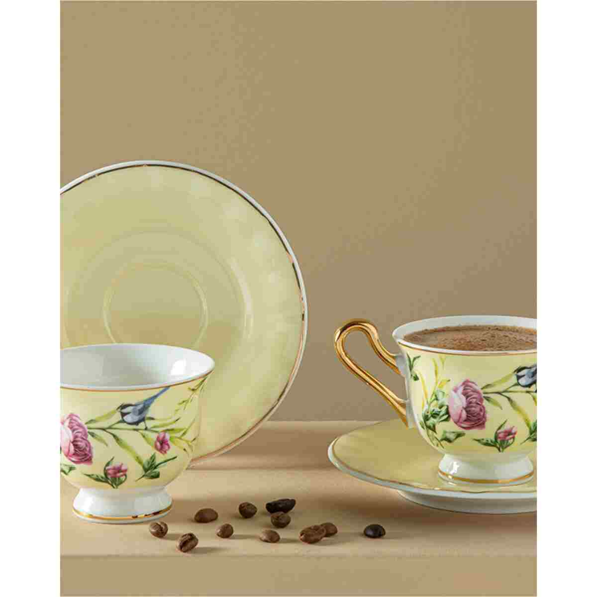 English Home Vanilla New Bone China Kahve Fincan Takımı 4 Parça 2 Kişilik Lacivert - Görsel 7