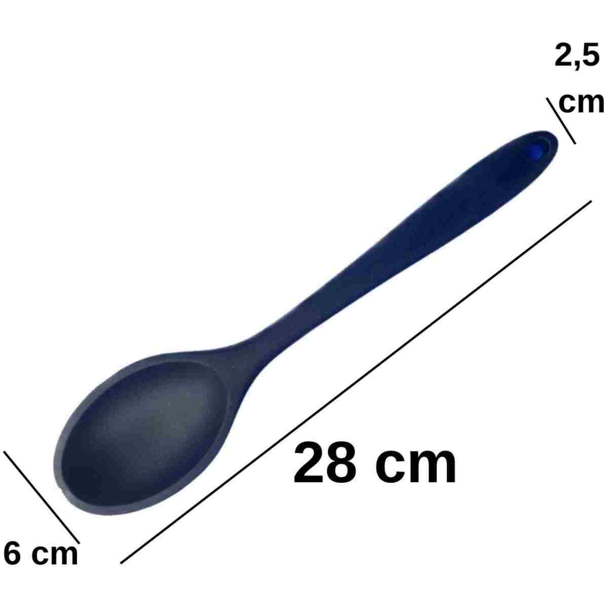 Multiamo İvory Sert Uçlu Isıya Dayanıklı Yanmaz Yapışmaz Silikon Uzun Kaşık 28 Cm + Kısa Kaşık 22 Cm / 2 Adet - Görsel 4