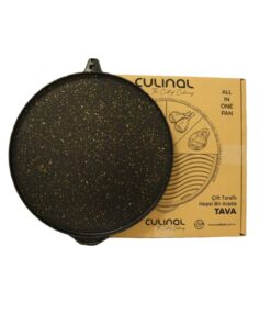 Culinal Çift Taraflı Döküm 36cm Bazlama Pizza Grill Gözleme Tavası - Görsel 11