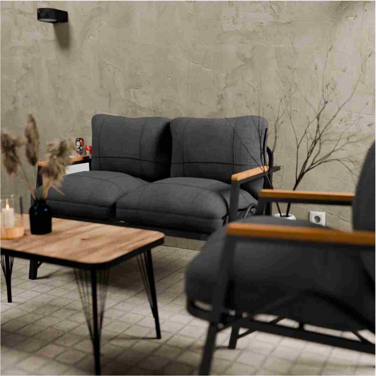 MB GARDEN FURNITURE Dream Model, Balkon, Bahçe, Cafe, Metal Koltuk Takımı, Bahçe Takımı , Çay Seti, 2 1 1 Sehpa - Görsel 5