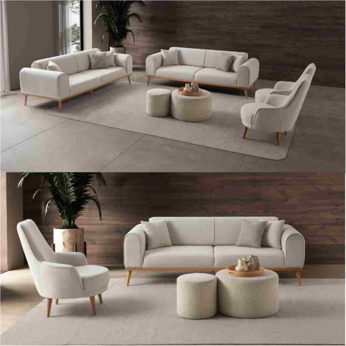 EDSY HOME Rebull 3+3+1+1 Koltuk Takımı Bej Renk - Görsel 2
