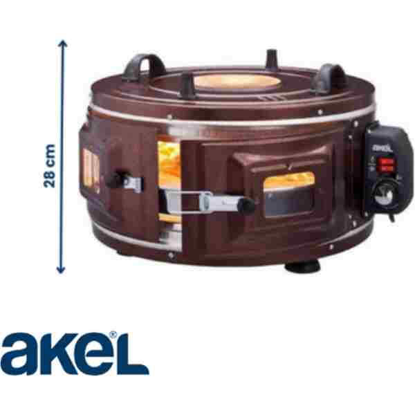 Akel AF120 25 Litre Orta Boy Yuvarlak Davul Fırın, 46 cm, Termostatlı, Üst & Ön Gözetleme Camlı, 1 Tepsi