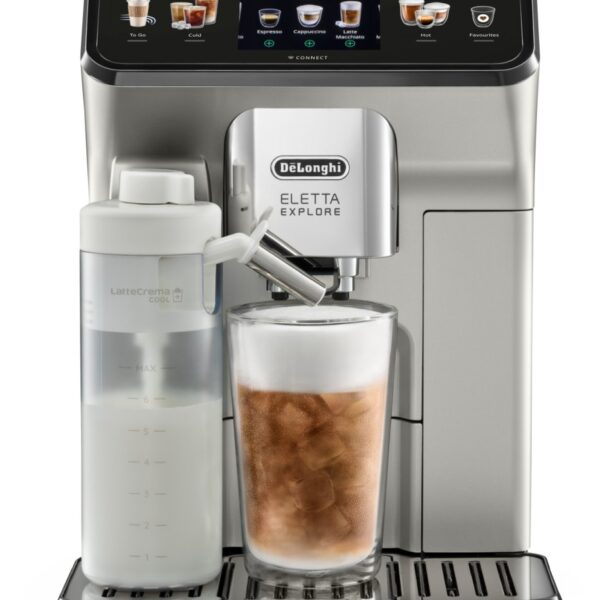 DELONGHİ Eletta Explore, ECAM450.65.S Tam Otomatik Espresso Kahve Makinesi , 50 + farklı içecek, Soğuk Kahve