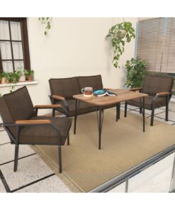 Alternative view of Mygusi Hayal Balkon, Bahçe, Cafe, Metal Kanepe Koltuk Takımı , Bahçe Mobilyası, 60x90 Masalı - 211 Kahve