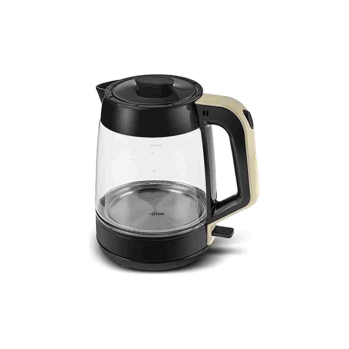 Karaca Glass Tea Xl 2 In 1 Cam Su Isıtıcı & Çay Makinesi Krem - Görsel 5