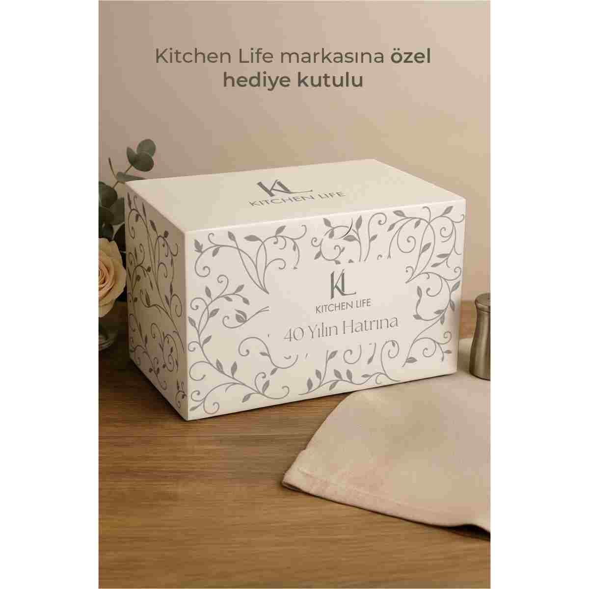 Kitchen Life 12 Parça 6 Kişilik Stackable Altın Yaldızlı Kahve Fincan Takımı - Kahve Fincanı Seti 100ml - Görsel 6