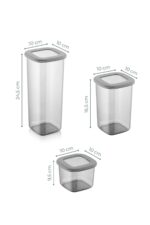 Vienev 24'lü Etiketli Poly Kare Erzak Saklama Kabı Set 8x(0,55 LİTRE, 1,2 LİTRE, 1,75 LİTRE) Antrasit - Görsel 15