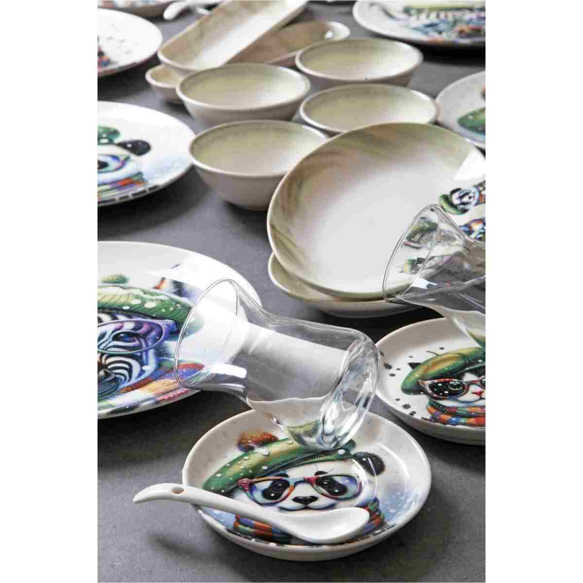 Kitchen Life 32 Parça 6 Kişilik Ice Age Porselen Yemek Takımı By Bone - Kahvaltı Takımı - Görsel 2