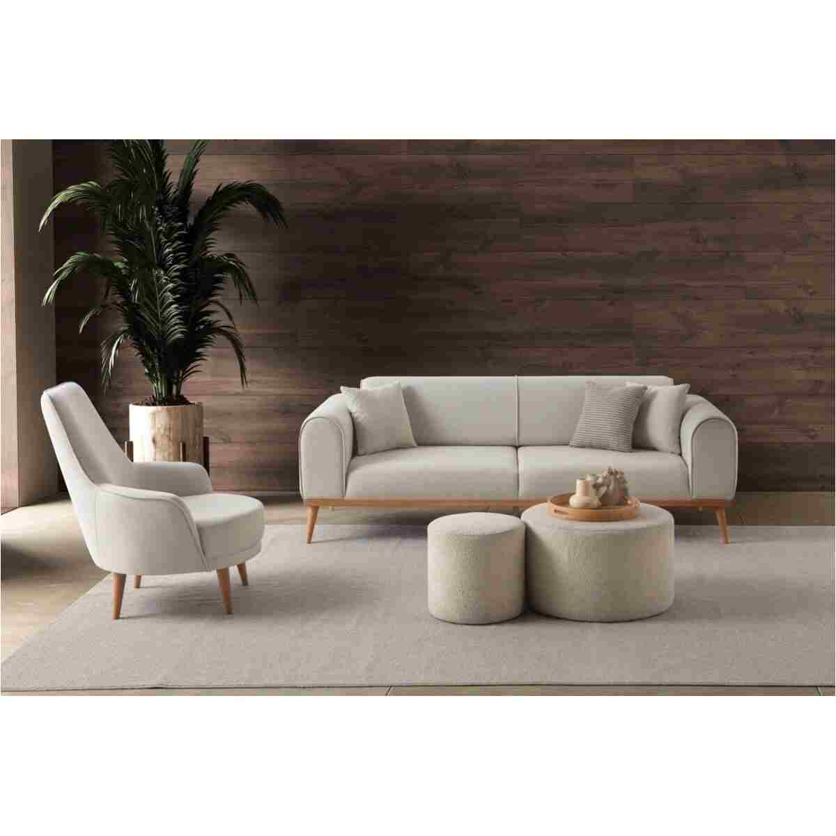 EDSY HOME Rebull 3+3+1+1 Koltuk Takımı Bej Renk - Görsel 3