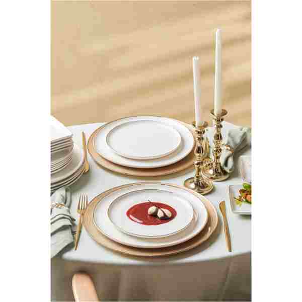 Karaca Santo Gold New Bone 18 Parça 6 Kişilik Kahvaltı / Yemek Takımı