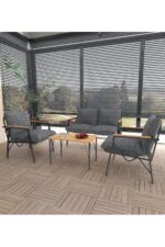 DORUK HOME Balkon, Bahçe, Cafe, Metal Koltuk Takımı, Bahçe Takımı , Çay Seti, 2 1 1 - Görsel 3