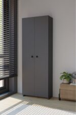 alpaevmobilya 150 Cm 2 Kapaklı 5 Raflı Geniş Çok Amaçlı Yatak Odası Kıyafet Dolabı Düzenleyici Ve Organizer