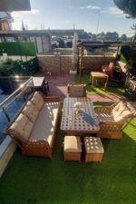 Evdemo Eren Rattan Puflu Bahçe Balkon Takımı 3+1+1 Gri - Görsel 8