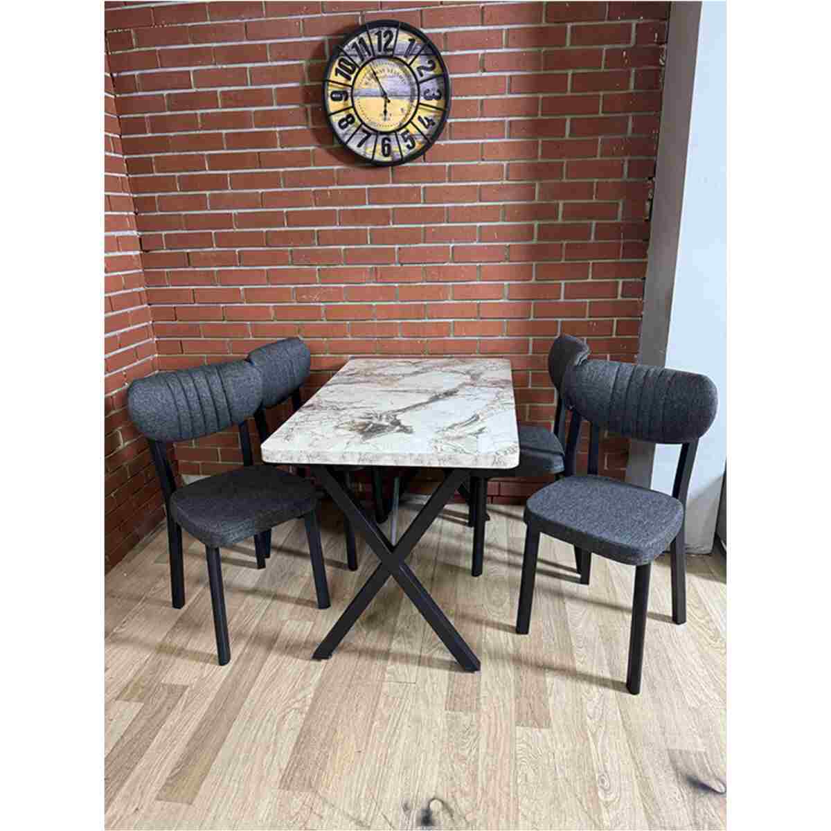 NESU EV 4 Kişilik 70x110 Yemek Masası Takımı Elma Sandalyeli Mutfak Masası - Görsel 2
