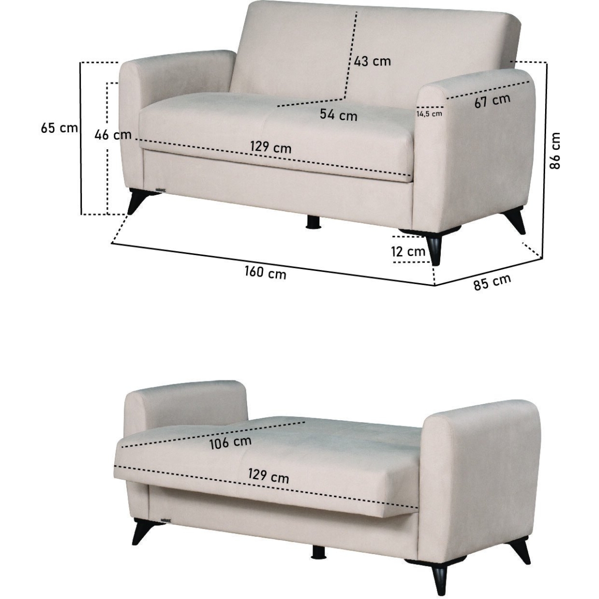 Kilim Mobilya Dove Yüksek Ayaklı 3 2 B Koltuk Takımı Krem - Görsel 5