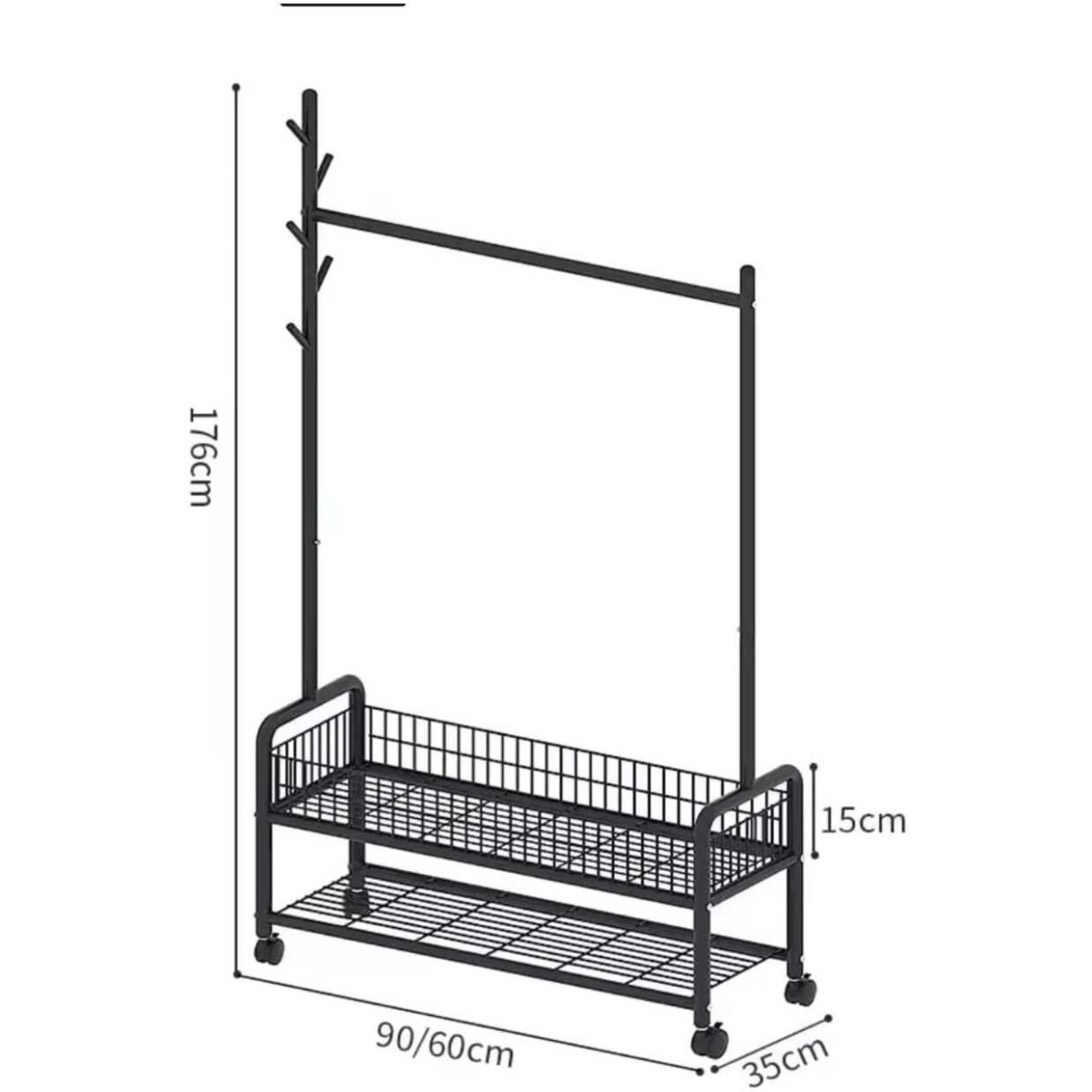 TRENDESK Metal Krem Sepetli Konfeksiyon Elbise Askılığı Elbise Gardırop 1034-CN - Görsel 4