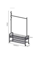 TRENDESK Metal Krem Sepetli Konfeksiyon Elbise Askılığı Elbise Gardırop 1034-CN - Görsel 4