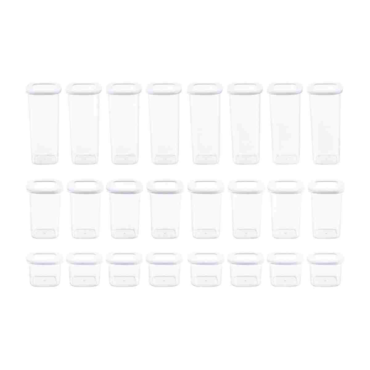 Vienev Foly Etiketli Kare Erzak Saklama Kabı 24'lü Set 8x(0,55 LİTRE, 1,2 LİTRE, 1,75 LİTRE) Beyaz - Görsel 6